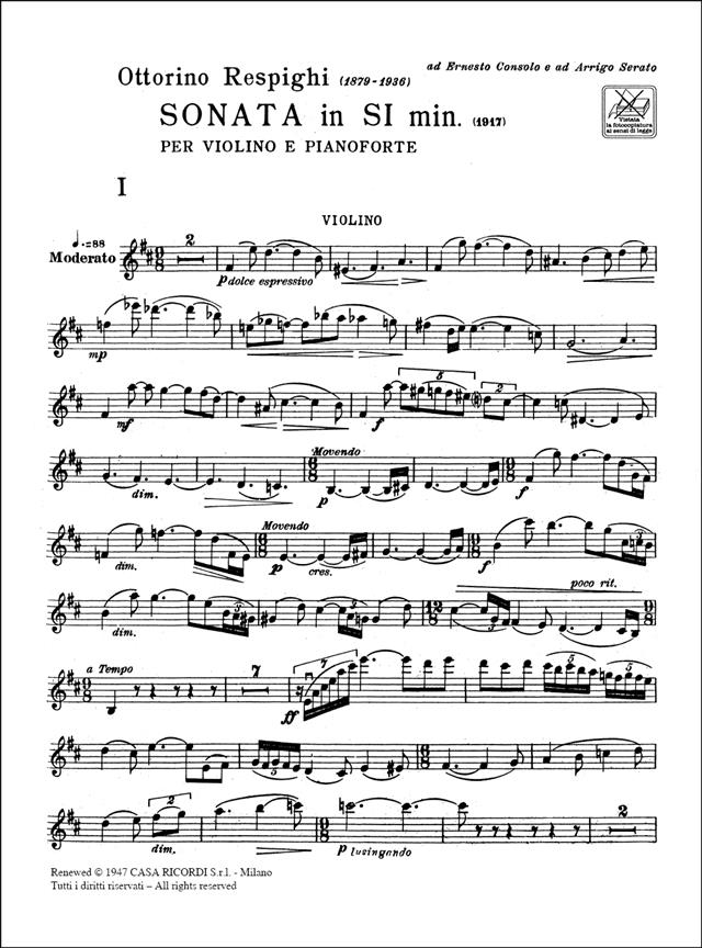 Sonata Per Pianoforte In Si Min. - housle a klavír